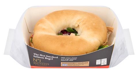 Waitrose hot smoked salmon bagel