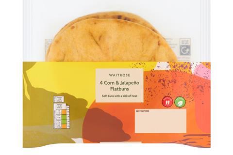 Waitrose corn and jalapeno flatbuns