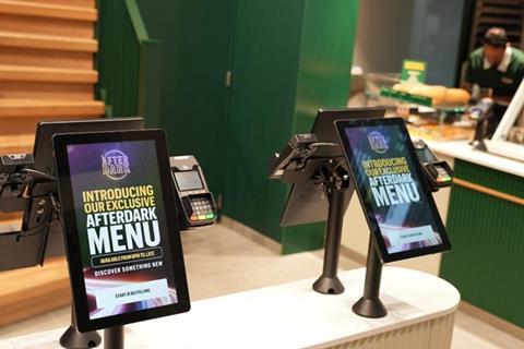 Subway - After Dark menus on kiosks