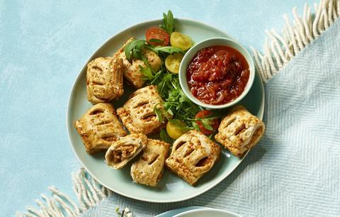 Asda tomato & feta rolls with tomato dip and salad