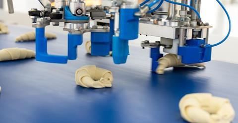 Rolling croissants on a flexible production line, Fritsch