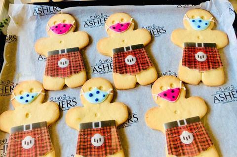 Ashers Bakery created biscuits with face masks on