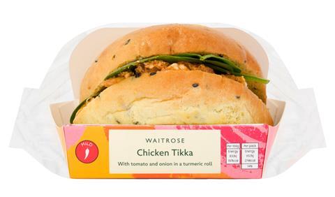 Waitrose chicken tikka roll