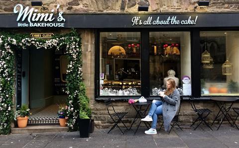 Outside a Mimi's Little Bakehouse in Edinburgh