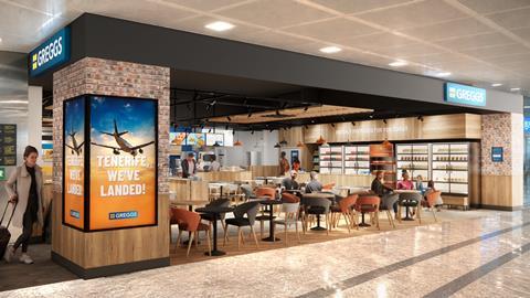 Greggs - Render of the new shop at Tenerife South Airport