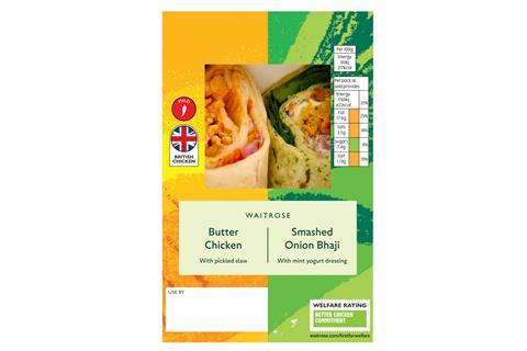 Waitrose butter chicken and onion bhaji wraps
