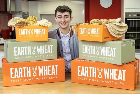 Earth & Wheat - Founder James Eid with boxes of wonky bread products