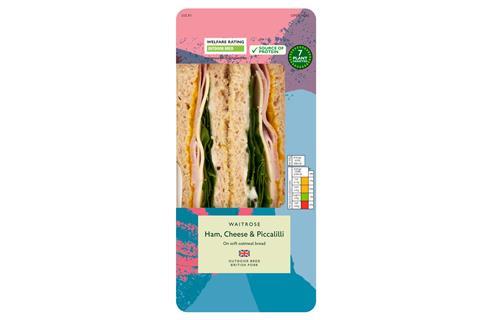 Waitrose ham cheese and piccalilli sandwich