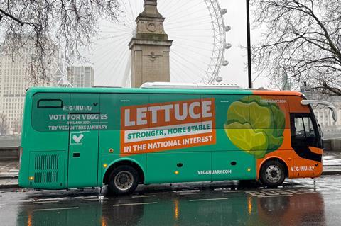 The Veganuary bus on tour in London