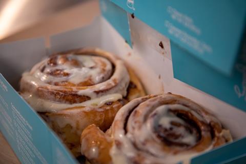 Cinnabon rolls close up