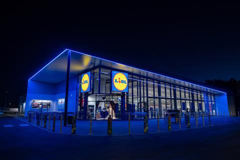 Lidl exterior at night