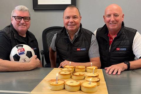 Pie Sports - L-R directors Joe Aitken, Brian Sarafilovic, and Ross Hamilton celebrate the fifth anniversary of their brand - 2100x1400