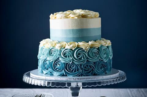 Blue Rosette Cake - Patisserie Valerie