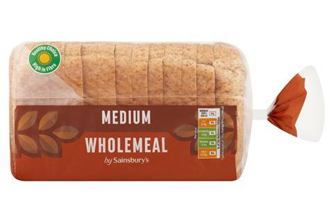 Sainsbury's - Wholemeal bread featuring the new Healthy Choice High in Fibre logo - 2100x1400