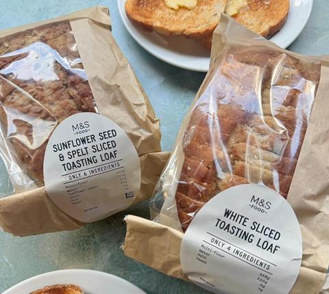 M&S - New White Sliced Toasting Loaf and Sunflower Seed & Spelt Toasting Loaf
