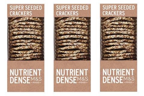 M&S Super Seeded Crackers in packaging