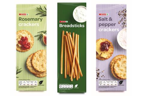 Spar savoury biscuit range - rosemary crackers, breadsticks and salt and pepper crackers
