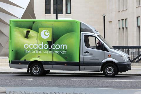 An Ocado van driving around London