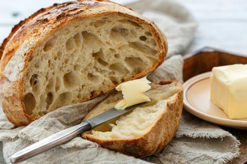 Sourdough loaf with butter