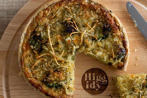 Higgidy, Garlic-Roasted Broccoli & Vintage Cheddar Quiche with Emmental Crumb -  2100x1400