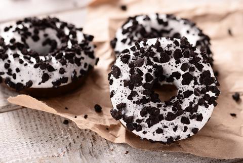 Doughnuts with Oreo pieces on top