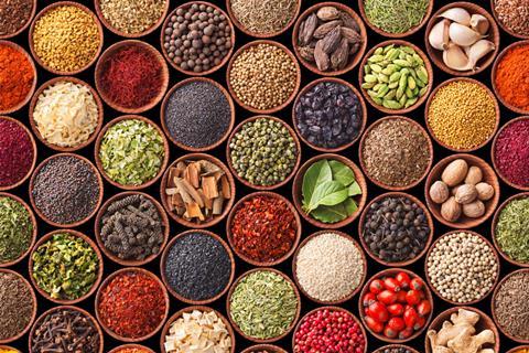 A selection of spices in bowls