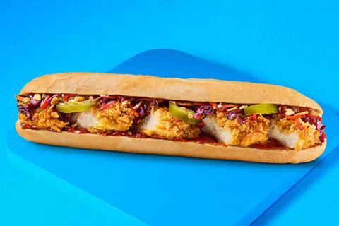 Greggs - Spicy Korean BBQ Chicken Baguette - 2100x1400