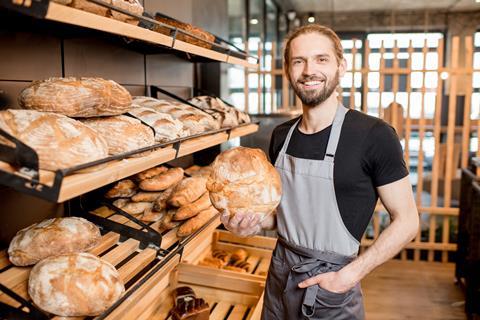 A baker in a craft bakery