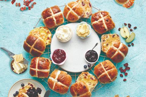 Aldi's hot cross bun selection