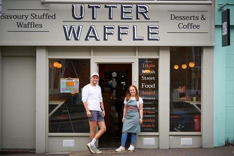 (L-R) James Timmins and Julia Jefferis at Utter Waffle restaurant