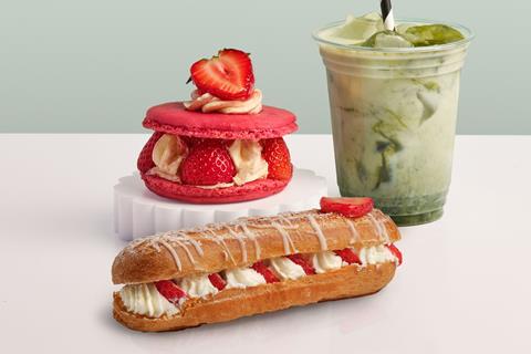 Paul UK - Strawberries and Cream macaron and eclair - 2100x1400