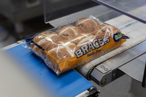 Braces Bakery hot cross buns packaging