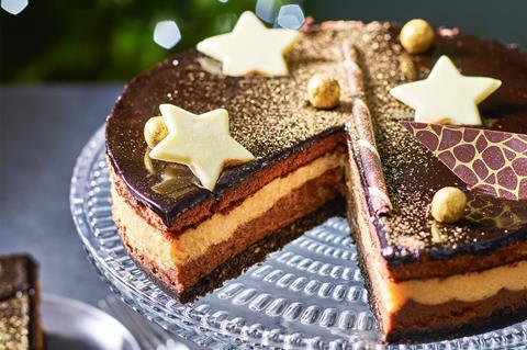 The Tesco Finest Opera dessert features toffee and chocolate cheesecake with brownie