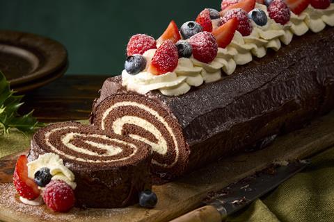 Market Street Yule Log with Fruit & Cream