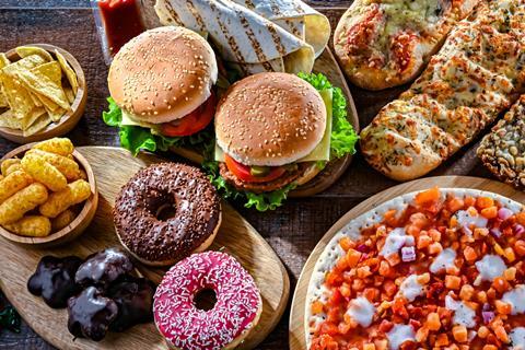 Pizza, burgers, and doughnuts