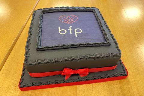 BFP launch day cake