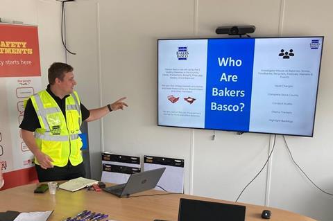 A member of the Bakers Basco team delivering the field intelligence sessions to Warburtons drivers