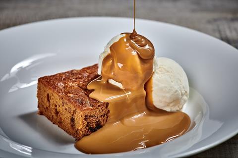 Sensation - Sticky Toffee - served with Macphie Toffee Sauce and ice cream