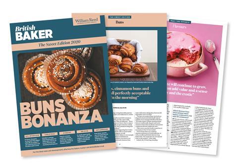 British Baker The Sweet Edition front cover with headline Buns Bonanza