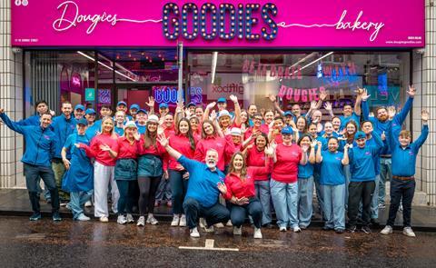 Dougies Goodies staff outside Ballymena shop