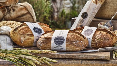 Wildfarmed X M&S sourdough loaves on a table with wheat