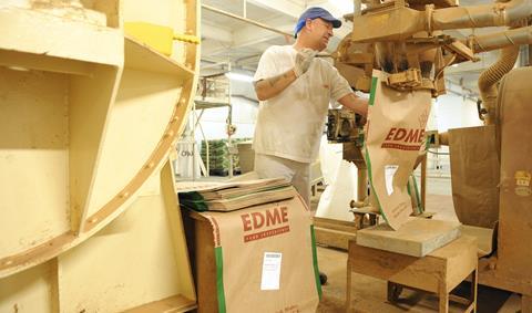 Edme ingredients being put into sacks