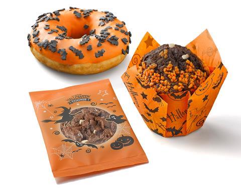 Dawn Foods' Halloween range with doughnut, muffin and cookie