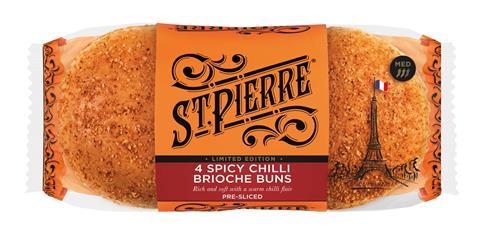 St Pierre 4 Spicy Chilli Brioche Buns (UK)