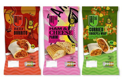 Urban Eat snacking range in packaging