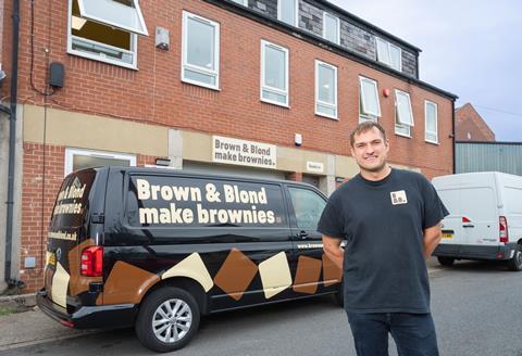 Brown & Blond founder George Welton stands outside their new factory in Morley near Leeds.