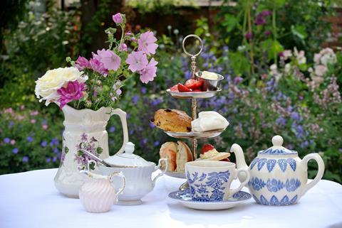 Afternoon tea with flowers