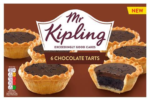 Mr Kipling 6 Chocolate Tarts in packaging