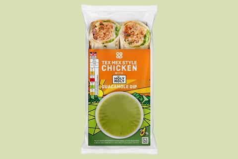 Co-op - Tex Mex Style Chicken Wrap with Holy Moly Guacamole Dip - 2100x1400