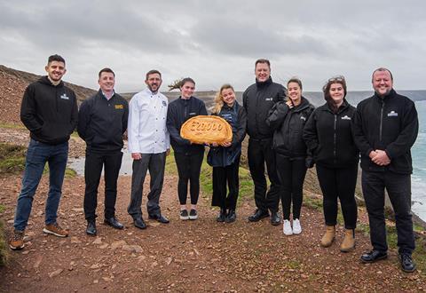 Members of the Cornish Pasty community come together at Wheal Coates in Cornwall to celebrate over £20,000 raised for local schools.